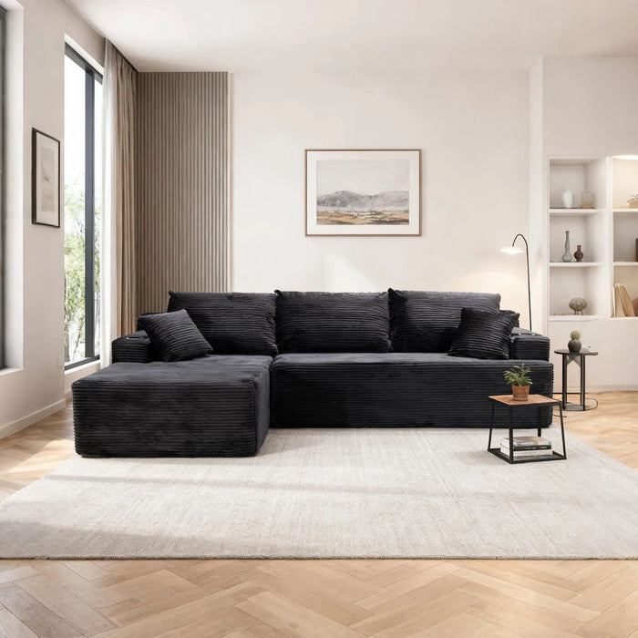 Jacob Boneless Sectional With Cupholders!! Choose Your Color!
