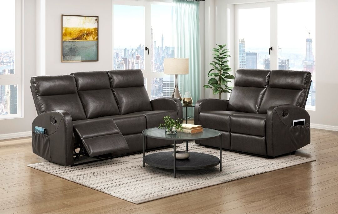 Larron Reclining Sofa and Reclining Loveseat
