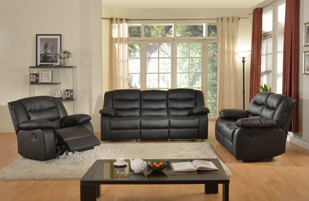 Muncy Black Reclining Sofa & Loveseat