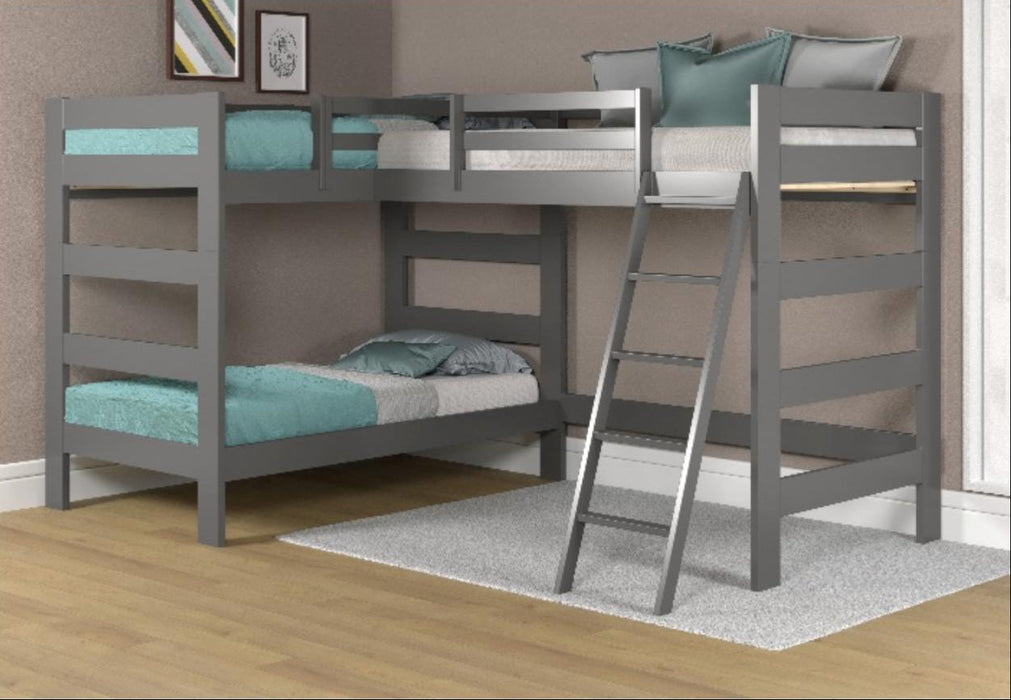 Triple-Max Gray Twin Over Twin Bunkbed