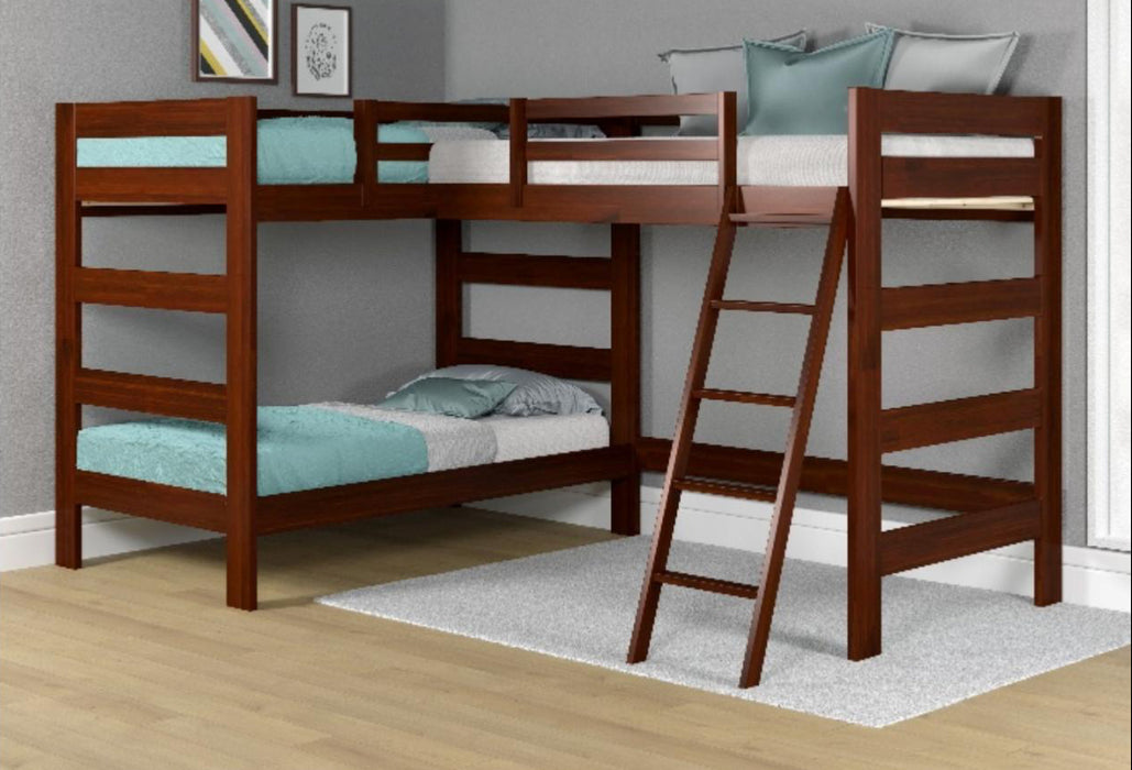 Triple-Max Bunkbed Brown Twin Over Twin Bunkbed