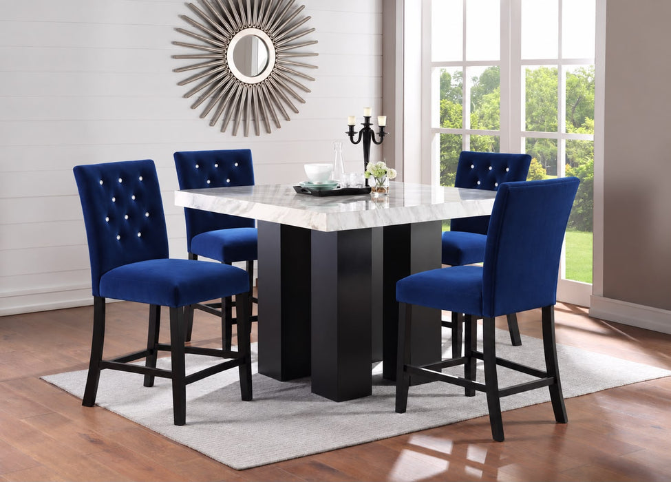 Croix Pub & 4 Blue Diamond Studded Chairs