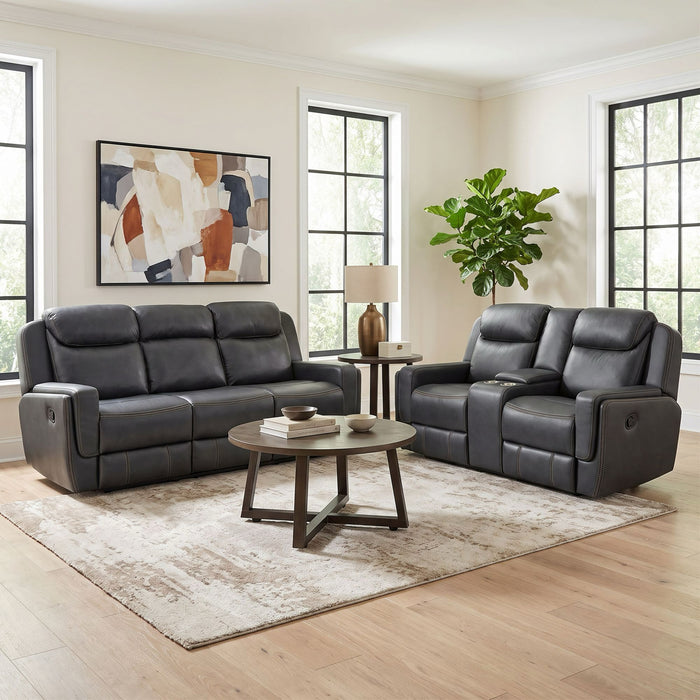 Panther Navy Reclining Sofa and Loveseat