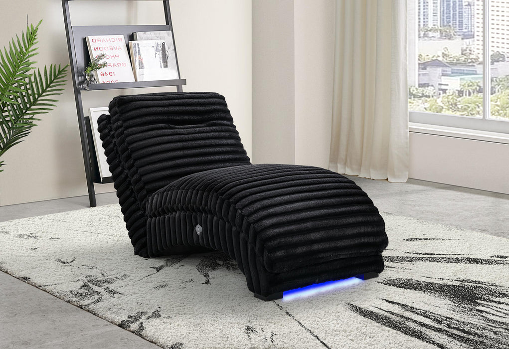 Dominic Black Corduroy Velvet Chaise