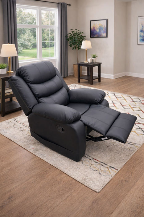 Thomas Black Reclining Sofa and Loveseat with Console