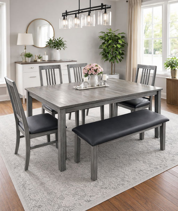 Yadley Table and 4 Chairs and Bench