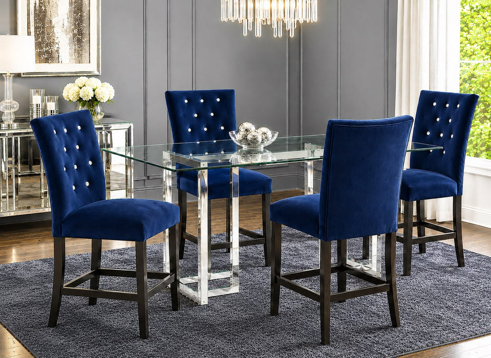 Roland Pub Table & 4 Gray Chairs