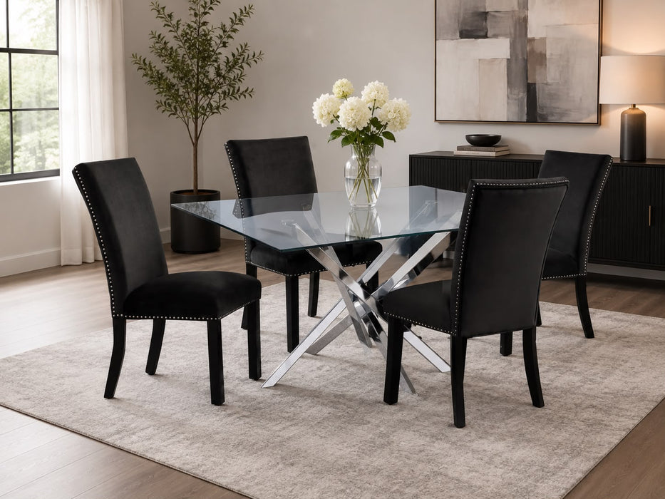 Tammar Table + 4 Black Chairs