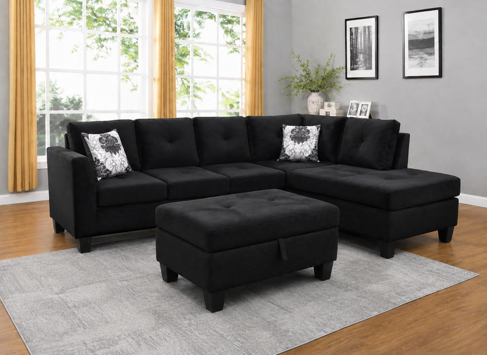 Harried Black Sectional