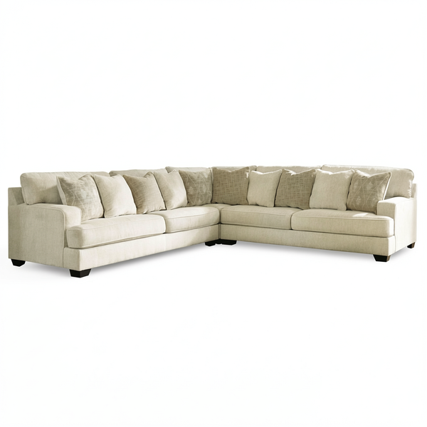 Rawcliffe - Left Arm Facing Sofa 3 Pc Sectional - Parchment
