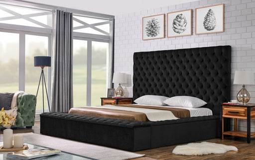Miri Velvet Black Storage Bed Choose Your Size