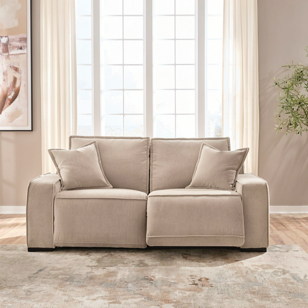 Carceri - 2-Piece Power Reclining Sectional Loveseat - Cashmere