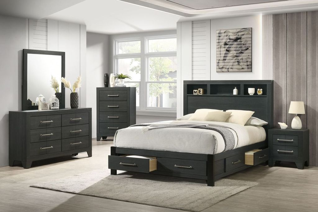 Buckette Dresser Mirror and Queen Bed