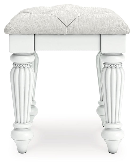 Kozlani - 3 Pc. - Vanity, Mirror And Stool - White