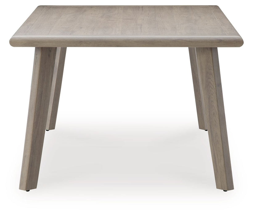 Cliff Trails - Rectangle Dining Table With Umbrella Option - Beige