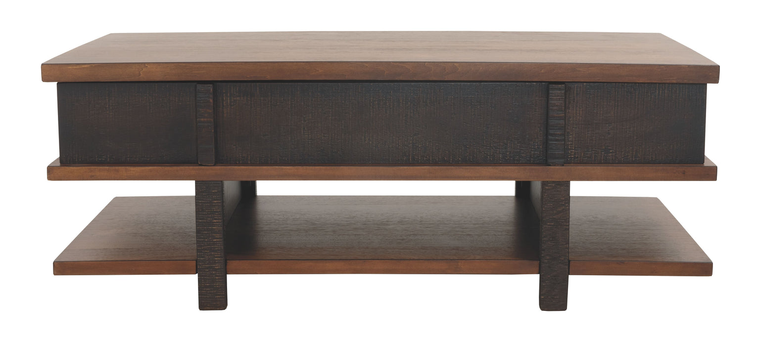 Stanah - Brown / Beige - Lift Top Cocktail Table