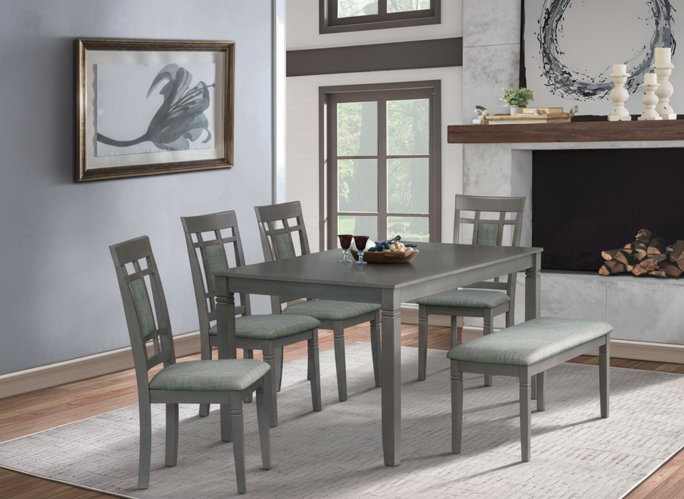Dusk Dining Table + 4 Chairs + Bench