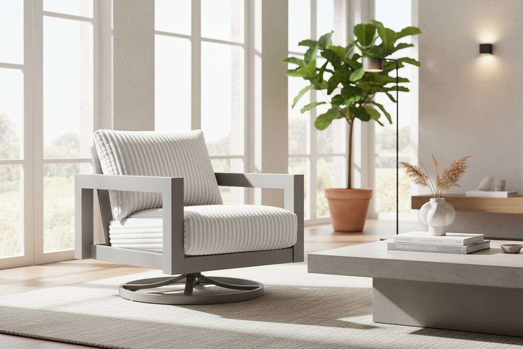 Hurley Park - Swivel Chair With Cushion - Gray