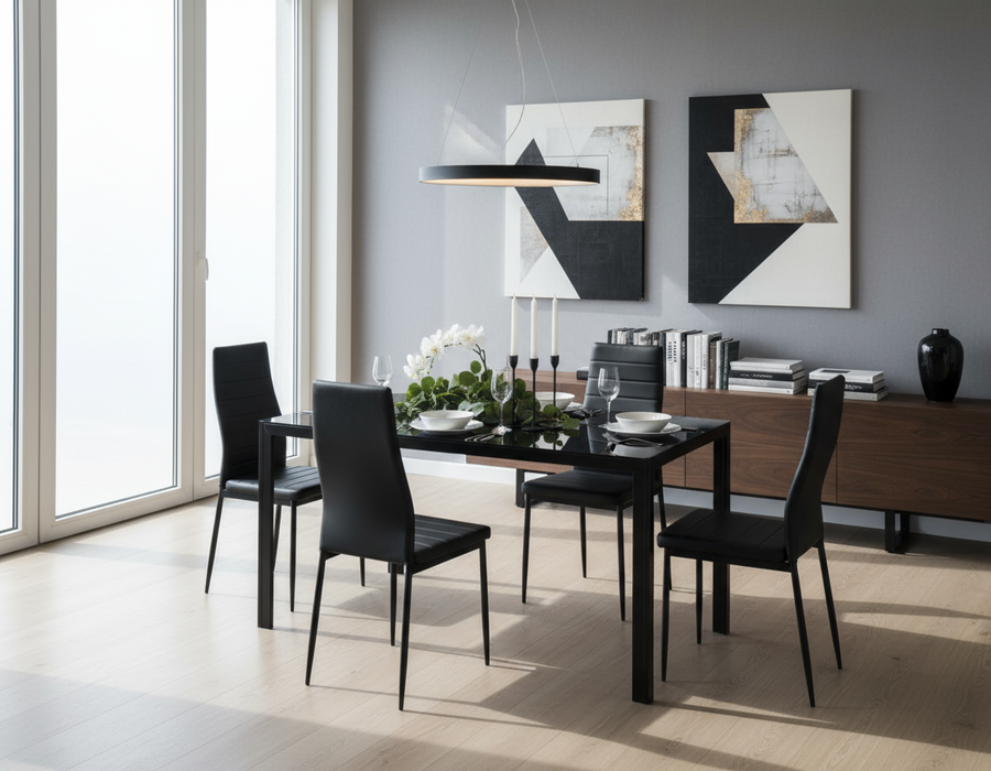 Tari Black Glass Table Only