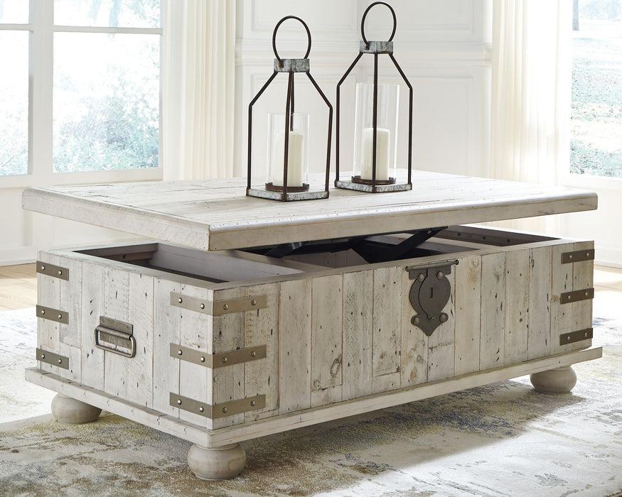 Carynhurst - White Wash Gray - Lift Top Cocktail Table