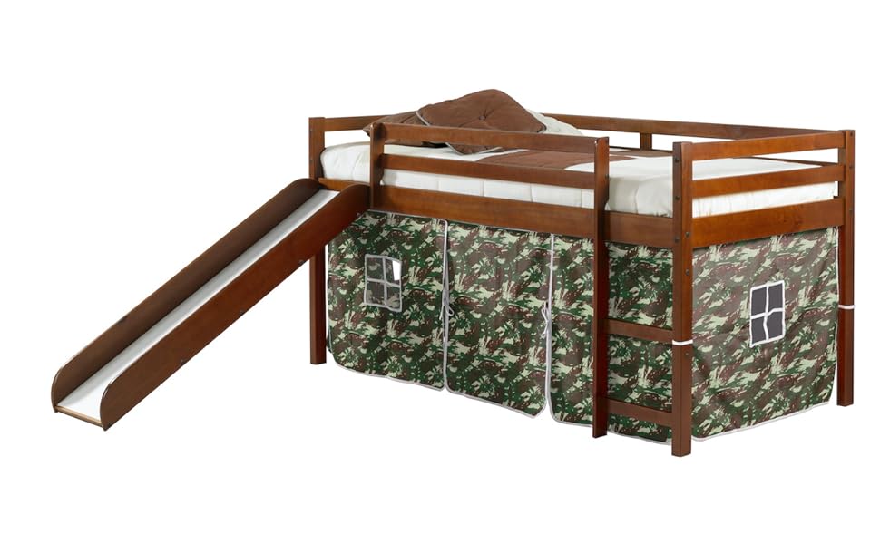 Slide Loft Twin Bed with Tent