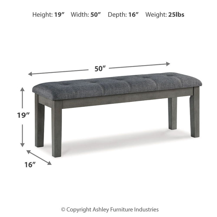 Hallanden - Large UPH Dining Room Bench - Black / Gray