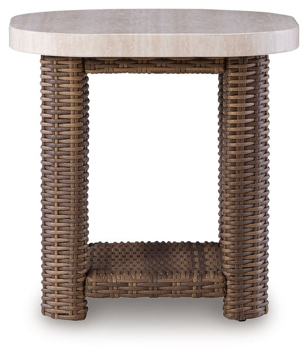 Dolan Creek - Square End Table - Beige / Brown