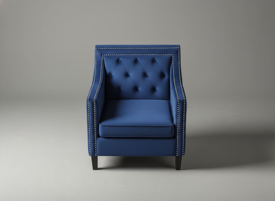 Velvet Blue Accent Chair