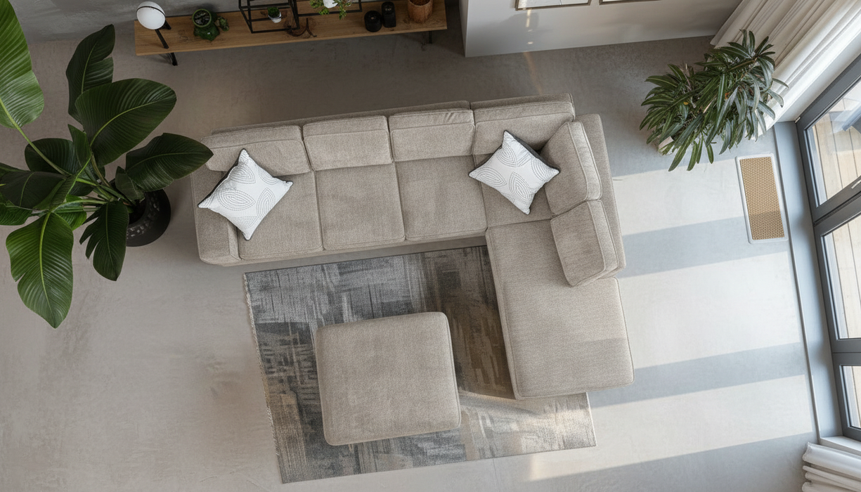 Cyprus Light Gray Reversible Sectional