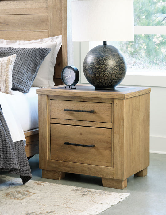 Galliden - Light Brown - Two Drawer Night Stand