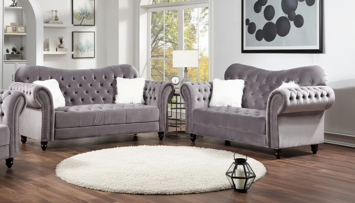 Swoop Silver Sofa & Love
