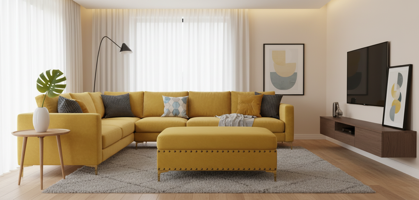 Emerson Gold Ottoman