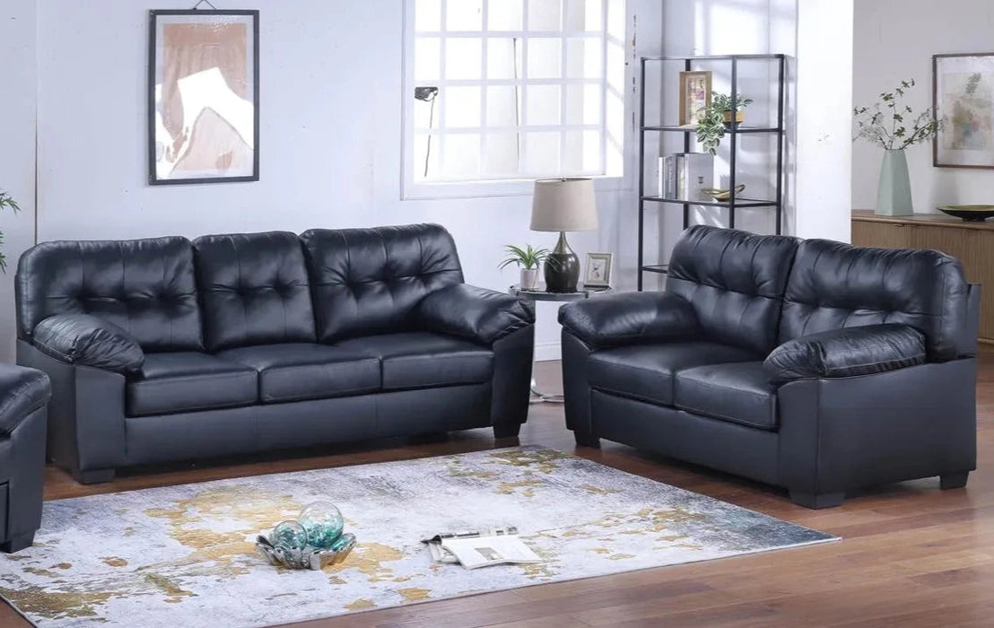 Mervin Black Sofa and Loveseat