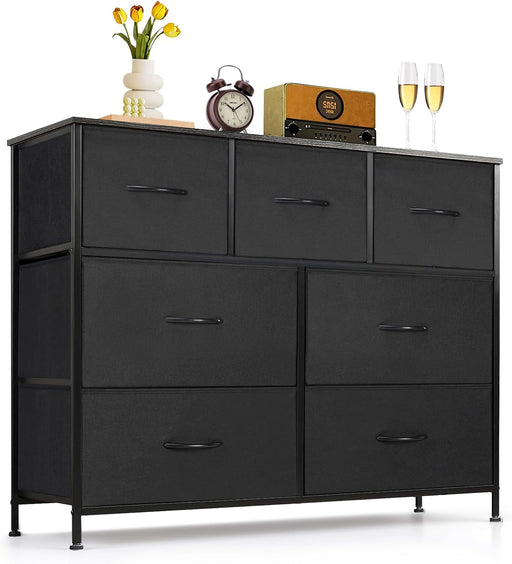 Sunflower 7 Drawer Black Dresser