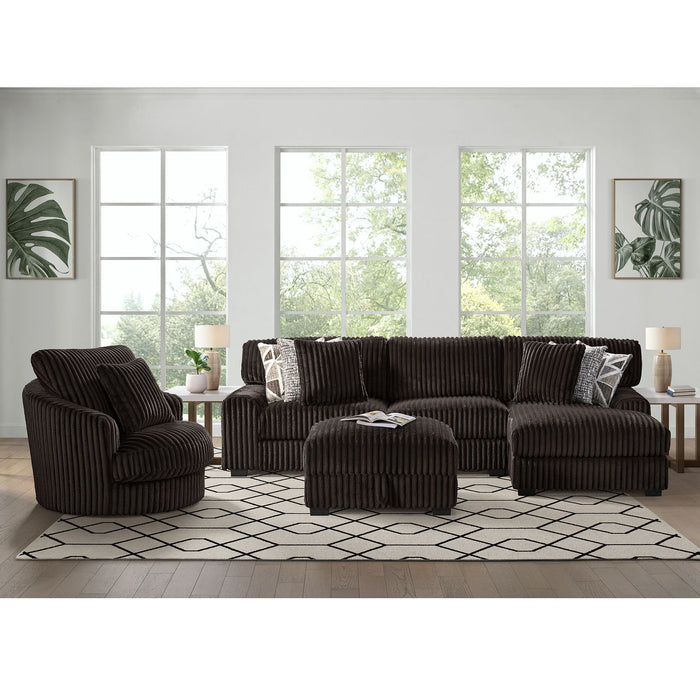 Nightfall Espresso Corduroy Sectional