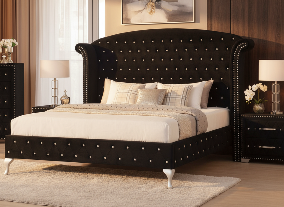 Ella Black Bed Choose Your Size!!