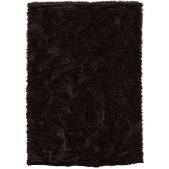 Fluffy Brown Faux Sheep Area Rug 5'X7'