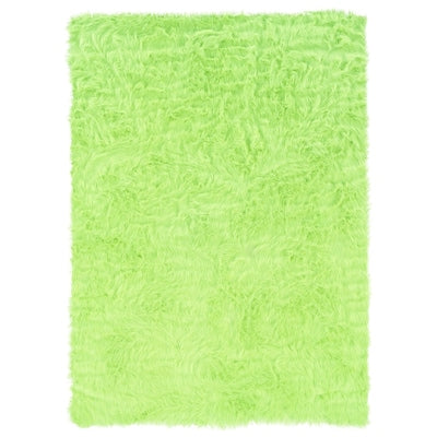 Fluffy Green Faux Sheep Area Rug 5'X7'
