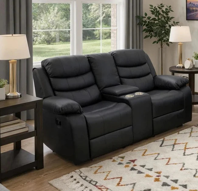 Thomas Black Reclining Loveseat
