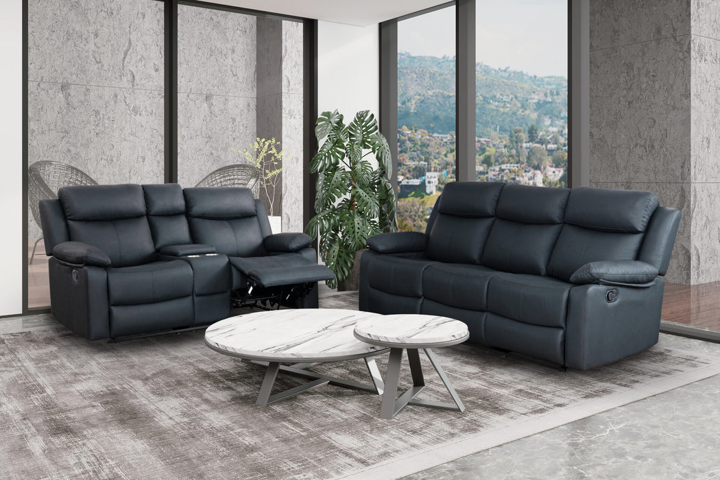 Torrent Black Reclining Sofa and Loveseat with Cupholders, LED Lights and Speaker