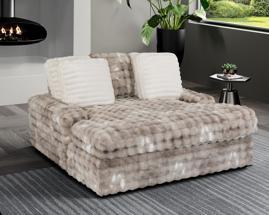 Chauna Marble Large Velvet Chaise Lounge