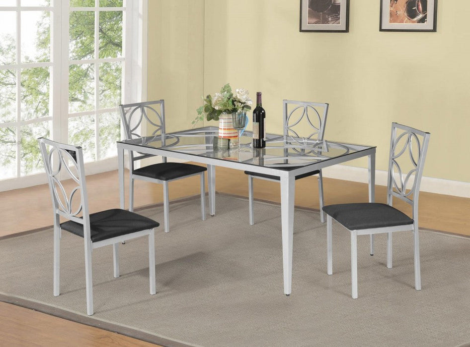 Kate Glass Dining Room Table + 4 Chairs