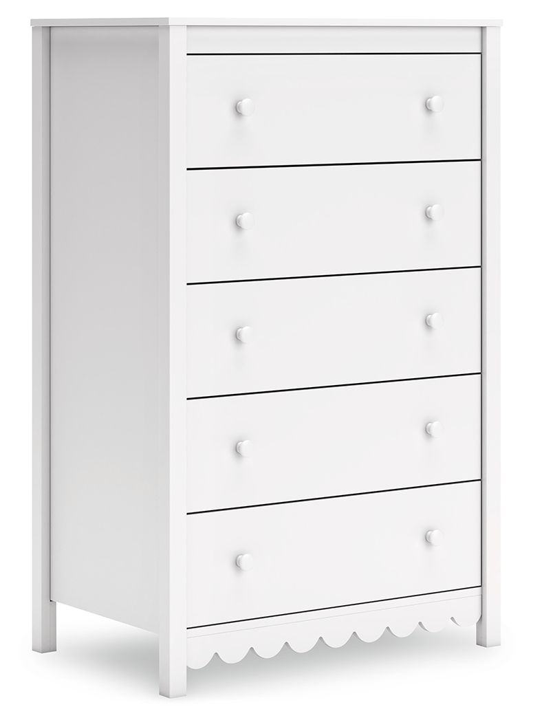 Hallityn - Five Drawer Chest - White | Price Busters Furniture