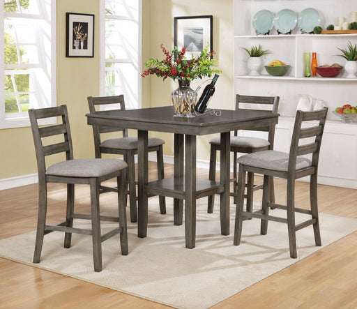 Gray Pub Table + 4 Chairs
