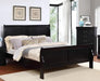 Louis Philip Black Dresser Mirror and Queen Bed