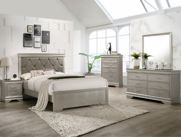 Molly Gray Dresser Mirror Bed Choose Your Size
