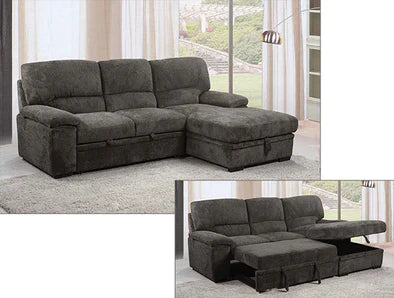 Tessaro Sleeper Sectional w/ Pop-up Ottoman and Storage Chaise