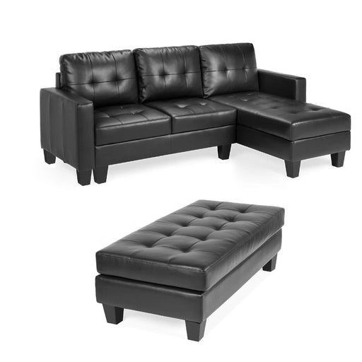Andy Black Sectional WITH Free Ottoman
