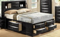 Linda Book Shelf Captains Bed W/8 Drawers Black Choose Your Size