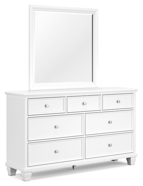 white christmas dresses Ashley Fortman Dresser And Mirror In White